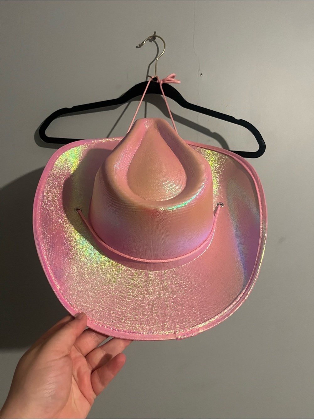 Pink Iridescent Cowgirl Hat costume metallic
